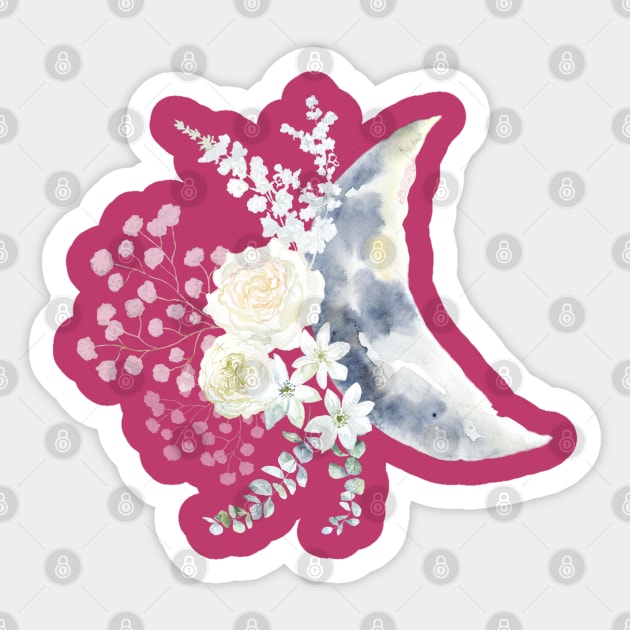 Selene | Floral Moon Design Sticker by Soulfully Sassy